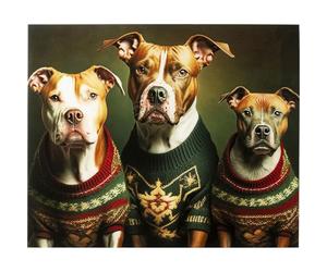 Kare Quadro da parete di design Dog Family, multicolore, vetro temperato da 4 mm, design animale, cane, arte da parete, immagine, camera da letto, soggiorno, vetro, polipropilene, 110 x 90 cm (altezza