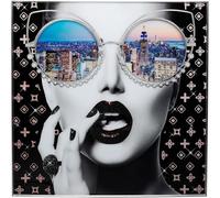 Kare Quadro da parete di design NY View, colorato, quadrato, con elementi decorativi, vetro di sicurezza, stampa fotografica, arte da parete, New York City, glamour, camera da letto, soggiorno, carta,