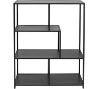Kare Scaffale di design Loftie, nero, console, scaffale aperto, ripiano in acciaio, soggiorno, camera da letto, corridoio, 100 x 77 x 30 cm (H-B-T)