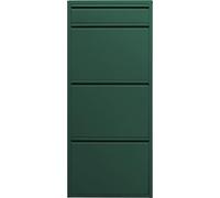 Kare Scarpiera Design Caruso 3+1, verde, sottile, salvaspazio, 119 x 50 x 15 cm, con scomparto per chiavi, pattumiera in acciaio, con spazio per 6 paia di scarpe, corridoio