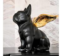 KARE statuetta decorativa Cane Angelo Seduto, nero/oro, gres porcellanato Kare