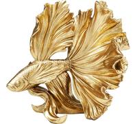 Kare Statuetta decorativa di design Baby Betta, oro, altezza 26 cm, oggetto di arredamento, accessori, motivo pesce Betta, decorazione idea regalo soggiorno