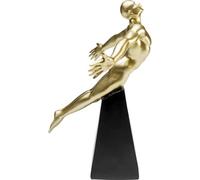 Kare Statuetta decorativa di design Jumper, oro, accessorio, dipinta a mano, ogni pezzo un pezzo unico, per soggiorno, decorazione per scaffali o credenze, 37 x 21 oro, 30 cm (altezza x larghezza x