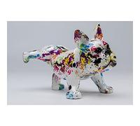 Kare Statuetta decorativa di design Splash Bulldog, multicolore, cane, poliresina, unica, parzialmente realizzata a mano, 32 x 18 x 21 cm (altezza x larghezza x profondità)