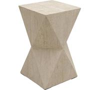 Kare Tavolino di design Luxury Triangle Travertine, beige, tavolino da caffè, comodino, effetto pietra, 53 x 31 x 31 cm (altezza x larghezza x profondità)