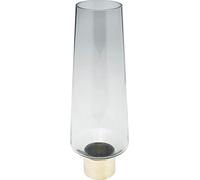 Kare Design Vaso Noble Ring, Grigio, Vaso Decorativo, Vaso per Fiori, Vetro, Fatto a Mano, 40x14x14 cm (H/W/D)