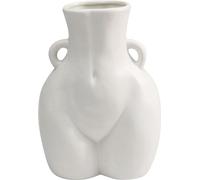 Kare Vaso di design Donna, bianco, in ceramica smaltata, unico, dipinto a mano, accessorio, vaso decorativo, vaso per vasi, 22 cm