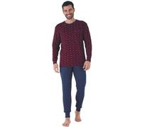 KAREL PIU' Pigiama Uomo Invernale in Cotone Caldo Interlock 100%. Taglie Over Size. Pigiama Lungo Due Pezzi Aperto o Chiuso (IT, Testo, 3XL, Regular, Regular, 106 Bordeaux)