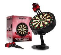 Karella Mini bersaglio per freccette Bulli, in miniatura, Ø 15 cm, con supporto in metallo regolabile, set con 6 mini arts (acciaio), per casa, scrivania, decorazione, regalo