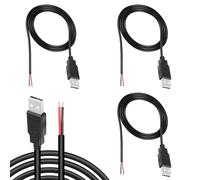 KARELLS 3 PCS Cavo a coda di maiale 22AWG 5V 3A usb, prolunga di alimentazione del cavo 12V 3A