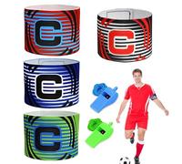 KARELLS 4 Pezzi Fascia da Capitano Calcio, Fasce da Capitano, Fascia da Braccio Capitan Football, Capitan Armband Football, Bracciale da Capitano di Calcio per Adulti, per Adulti Adatta a Vari Sport