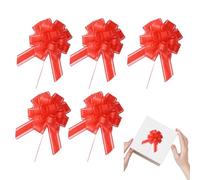 KARELLS 5 fiocchi grandi da tirare, per confezioni regalo, fiocchi per matrimoni, Natale, feste di compleanno, cesti regalo o decorazioni per scatole regalo con fiori di San Valentino (rosso)