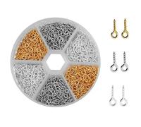 KARELLS Occhielli a Vite, Mini Vite Perno Occhio, 750 Pezzi Occhielli a Vite per Legno, Occhielli a Vite Piccoli, Mini Viti a Occhiello, per Resina Gioielli Fai Da Te Perlina Plastica,5×10mm