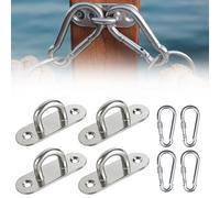 KARELLS Piastre per Occhielli in Acciaio Inox, Placca Occhiello Eye Piastra, 4 Pezzi Gancio per Soffitto, Piastre ad Occhiello in Acciaio Inox, Per Sedie Sospese, Tende Da Sole E Molto Altro Ancora