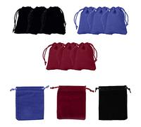 KARELLS Sacchetti di Velluto Scuro, Sacchetti con Coulisse in Velluto, 12 Pezzi 3 Colori Sacchetti per Gioielli con Coulisse, per Regali per Banchetti di Nozze, 7 x 9 cm