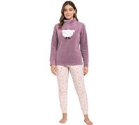 Karelpiù Pigiama Pile Donna Invernale, Pile Coral Fleece Morbido e Caldo, Taglie S M L XL XXL (IT, Testo, S, Regular, Regular, Orsetto Cipria 213)