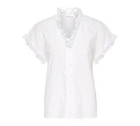 Karen by Simonsen - Blusa Bianca con Pizzo e Scollo a V - - Blouses & Shirts - Donna - Bianco - L