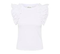 Karen by Simonsen - Canotta Bianca con Maniche a Balze - - Tops - Donna - Bianco - XL