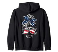 Karen - Chignon disordinato con occhiali da sole con nastro USA Felpa con Cappuccio