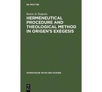 Karen Jo Torjes Hermeneutical Procedure and Theological Metho (Copertina rigida)