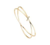 Karen Millen Bracciale rigido da donna con pavé ovale, 6.9 cm, Ottone
