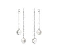 Karen Millen Orecchini pendenti da donna con perle e logo, Ottone
