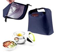 KAREN66 Borsa termica piccola con chiusura lampo, mini borsa termica per la spesa, impermeabile, per il pranzo, per il lavoro, la scuola, le attività all'aperto (marine)