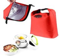 KAREN66 Borsa termica piccola con chiusura lampo, mini borsa termica per la spesa, impermeabile, per il pranzo, per il lavoro, la scuola, le attività all'aperto (rosso)