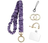 KARENSKEYS Cordini Lanyard Scrunchie per Distintivi e Chiavi, Cordino da Collo Elastico Carino per Insegnanti con Linguetta per Donne. (Porpora)