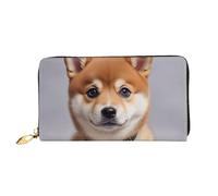 KARFPP Grazioso portafoglio rettangolare con stampa di cane Shiba Inu, lussuoso, alla moda e funzionale, regalo per ogni occasione, Simpatico cane Shiba Inu., Taglia unica, Classico