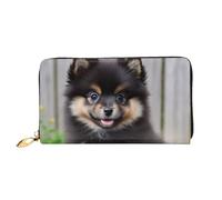 KARFPP Portafoglio rettangolare con stampa bandiera arcobaleno, lussuoso, alla moda e funzionale, regalo perfetto per ogni occasione, Cuccioli di Pomerania, Taglia unica
