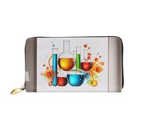 KARFPP Portafoglio rettangolare con stampa di coccinelle e fiori, lussuoso, alla moda e funzionale, regalo per ogni occasione, Chimica della Scienza Astratta, Taglia unica