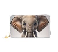KARFPP Portafoglio rettangolare con stampa di pavone colorato, lussuoso, alla moda e funzionale, regalo perfetto per ogni occasione, Cartoon Cute Elephant, Taglia unica