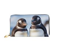 KARFPP Portafoglio rettangolare con stampa di pere dei cartoni animati, lussuoso, alla moda e funzionale, regalo per ogni occasione, Carino Pinguini Famiglia, Taglia unica