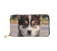 KARFPP Portafoglio rettangolare con stampa di un simpatico cane, lussuoso, alla moda e funzionale, regalo per ogni occasione, Simpatico cagnolino., Taglia unica