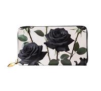 KARFPP Portafoglio rettangolare con stampa di un simpatico cane, lussuoso, alla moda e funzionale, regalo per ogni occasione, Rose nere gotiche, Taglia unica