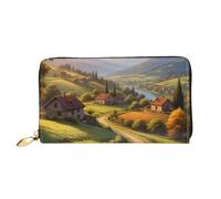 KARFPP Portafoglio rettangolare con stampa fenicottero, lussuoso, alla moda e funzionale, regalo per ogni occasione, Strada di campagna, Taglia unica