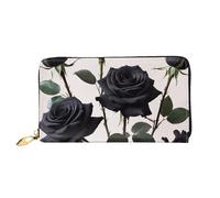 KARFPP Portafoglio rettangolare con stampa gotica di rose nere di alta qualità, lussuoso, alla moda e funzionale, regalo per ogni occasione, Rose nere gotiche, Taglia unica, Classico