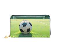 KARFPP Portafoglio rettangolare con stampa occhi di alta qualità, lussuoso, alla moda e funzionale, regalo per ogni occasione, Calcio Green Grass, Taglia unica