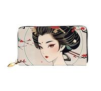 KARFPP Portafoglio rettangolare con stampa occhi di alta qualità, lussuoso, alla moda e funzionale, regalo per ogni occasione, Geisha retrò giapponese., Taglia unica