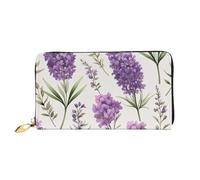 KARFPP Portafoglio rettangolare con stampa occhi di alta qualità, lussuoso, alla moda e funzionale, regalo per ogni occasione, Fiori Colorati Lavanda Viola, Taglia unica