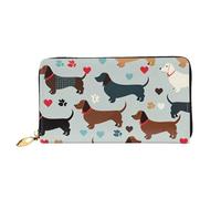 KARFPP Portafoglio rettangolare con stampa scozzese, lussuoso, alla moda e funzionale, regalo per ogni occasione, I Love My Dog bassotti, Taglia unica