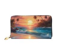 KARFPP Portafoglio rettangolare con stampa Venice Night, lussuoso, alla moda e funzionale, regalo per ogni occasione, Tramonto tropicale, Taglia unica