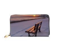 KARFPP Portafoglio rettangolare di alta qualità, con stampa a tema tropicale, lussuoso, alla moda e funzionale, regalo per ogni occasione, Tramonto Di Panca Solitaria, Taglia unica
