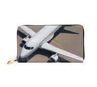 KARFPP Portafoglio rettangolare di alta qualità con stampa di cieli blu, lussuoso, alla moda e funzionale, regalo per ogni occasione, Aeroplano, Taglia unica