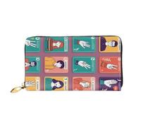 KARFPP Sunset Beach Print - Portafoglio rettangolare di alta qualità, lussuoso, alla moda e funzionale, regalo perfetto per ogni occasione, Lingua dei segni alfabeto, Taglia unica