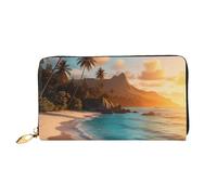 KARFPP Sunset Beach Print - Portafoglio rettangolare di alta qualità, lussuoso, alla moda e funzionale, regalo perfetto per ogni occasione, Tramonto da spiaggia tropicale., Taglia unica