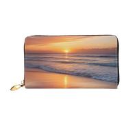 KARFPP Sunset Beach Print - Portafoglio rettangolare di alta qualità, lussuoso, alla moda e funzionale, regalo perfetto per ogni occasione, Spiaggia al tramonto, Taglia unica
