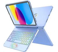 KARFUN Custodia con tastiera per iPad 11a/10a Gen, QWERTY Italiano (Blu oceano)