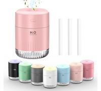 KARFUN Mini Umidificatore Ambiente,Umidificatore Fresco Variopinto Della Foschia con La Luce Di 7 Colori,Piccolo Umidificatore da Tavolino per La Camera da Letto Del Bambino,Ufficio,Quiete